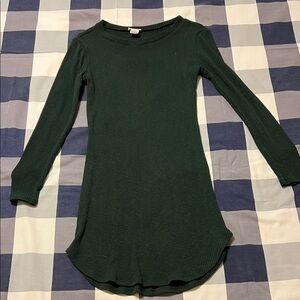 Wet Seal Forest Green Ribbed Knit Top/dress